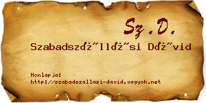 Szabadszállási Dávid névjegykártya