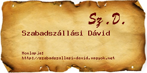 Szabadszállási Dávid névjegykártya