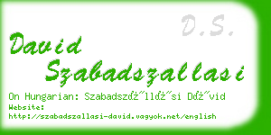 david szabadszallasi business card